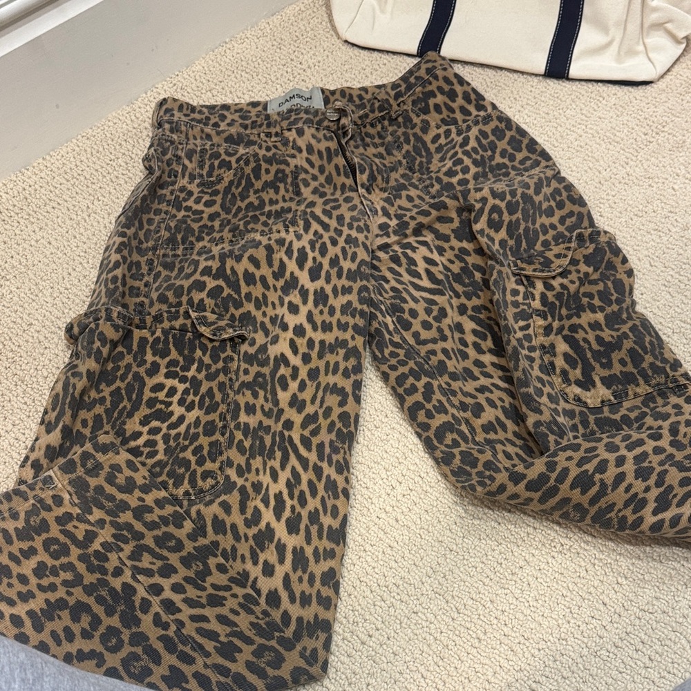 Leopard Print Flare & Wide Leg Jeans